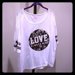 Love always wins white tee